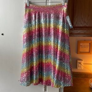 NWT ModCloth Rainbow Sequin Skirt